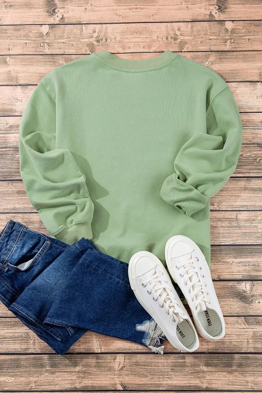Smoke green drop shoulder sweatshirt - Love Salve